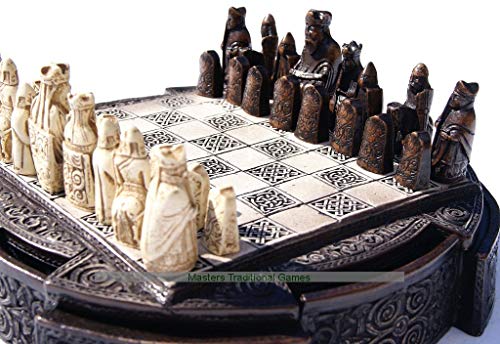 Masters Traditional Games Isle of Lewis Compact Chess Set - 9 inches, Brown