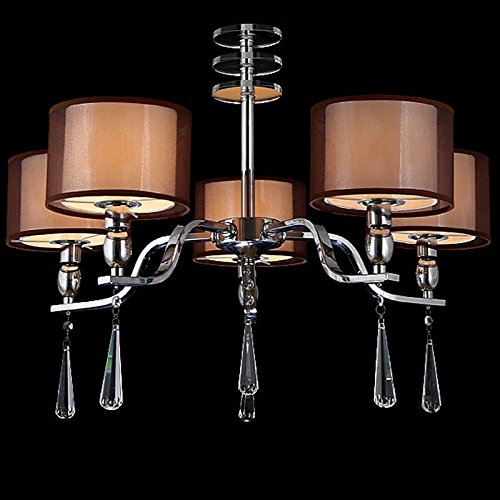 OOVOVLiving Room Fabric Chandelier Modern Crystal Dining Room Pendant Light Bedroom Pendant Lamp