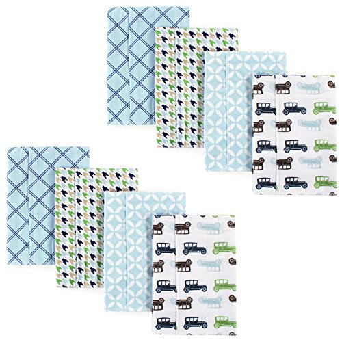 Image of Hudson Baby Unisex Baby Cotton Flannel Burp Cloths, Antique Cars 8-Pack, One Size