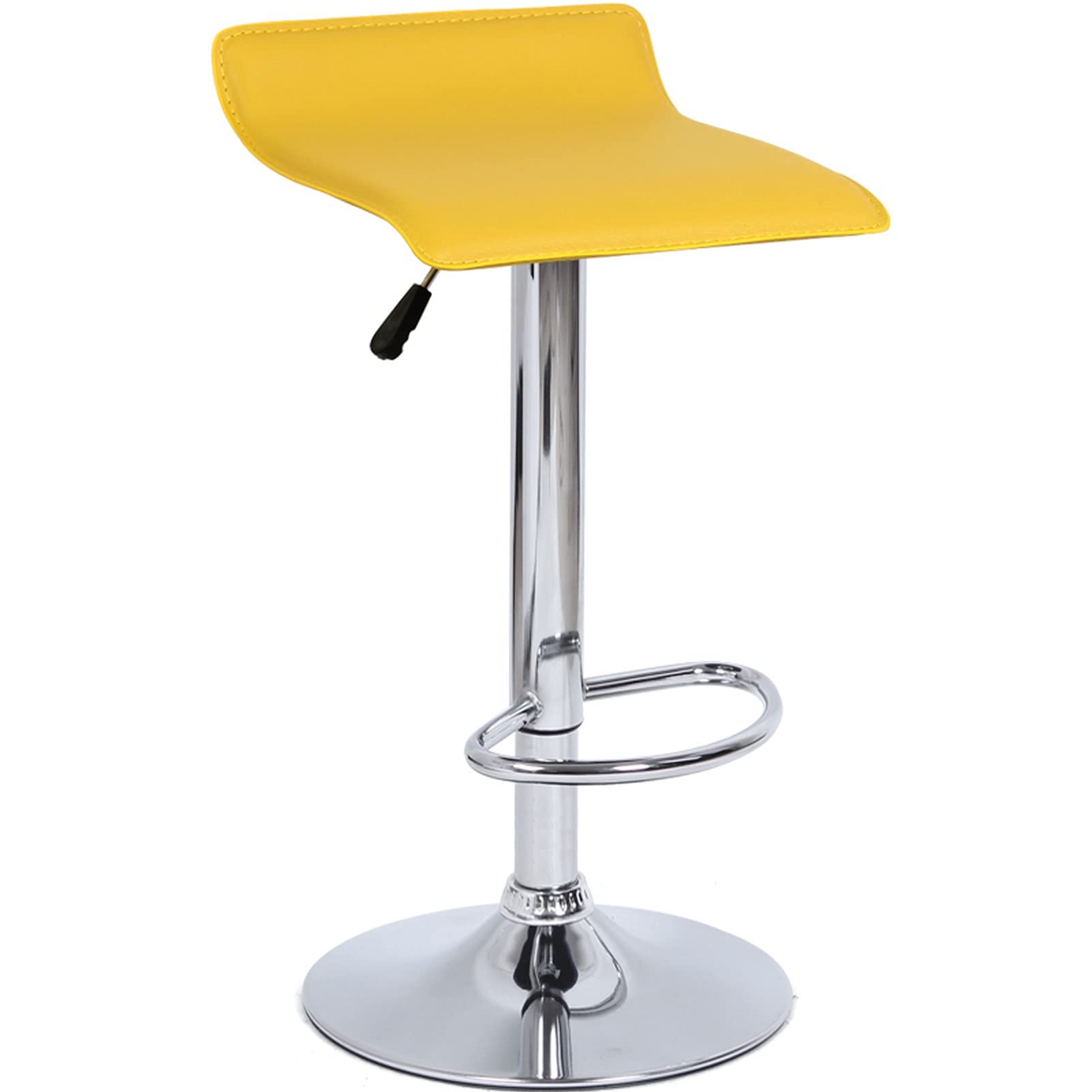 Chaise haute carrée jaune réglable pour comptoir et bureau