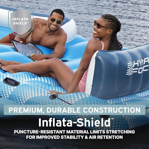 Image of Bestway CoolerZ Tropical Breeze Party Island, Large 6 Person Adult Inflatable Lounger Lake Float