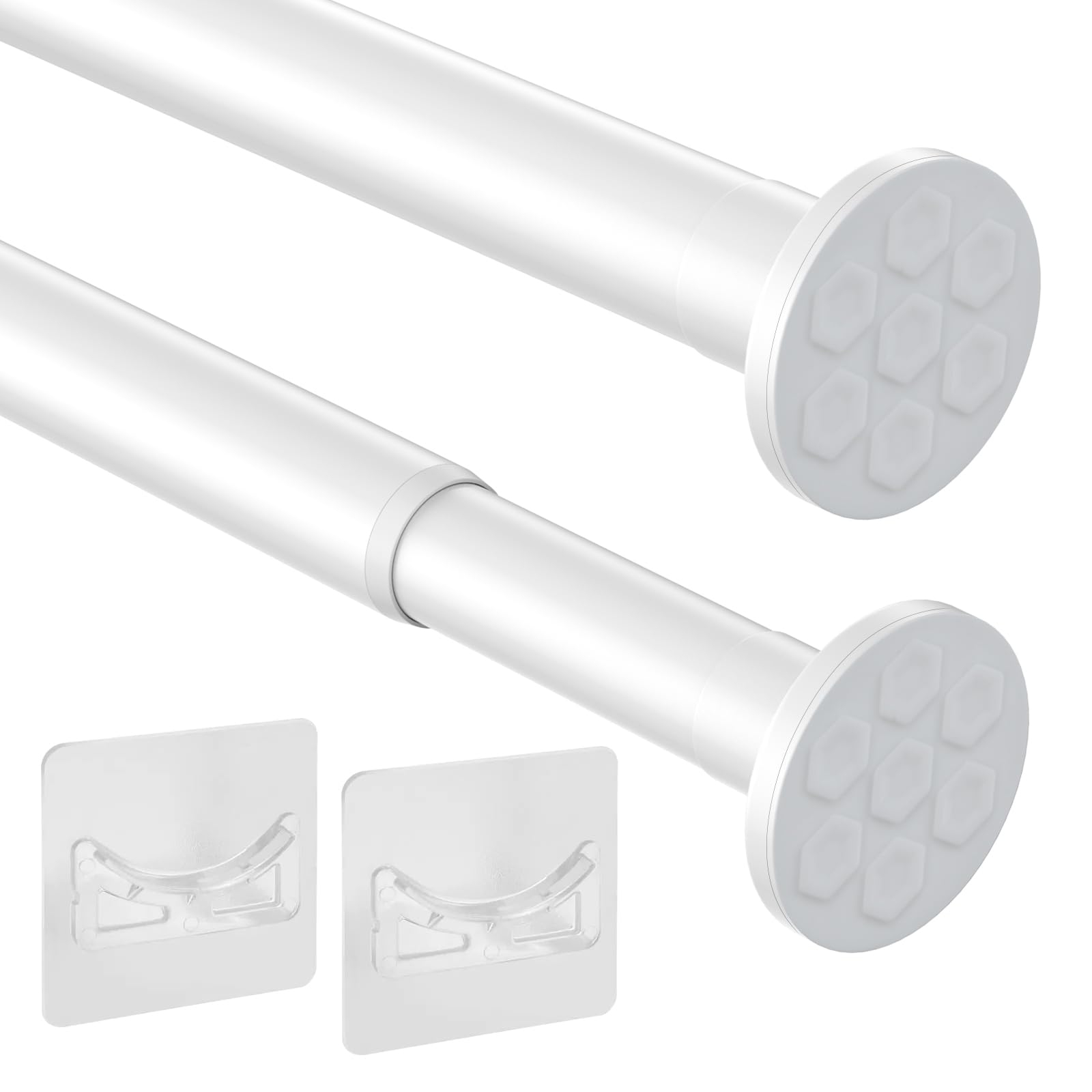 90-160cm Bastone Tenda a Pressione Regolabile Bastone Tenda Doccia Ispessito&Robusto Può Sopportare 20KG per Appendere Tende, Tenda Doccia, Tende per Porte e Indumenti Bianco