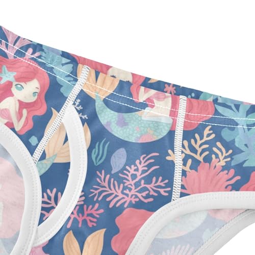 Wusikd Cute Mermaid Boys' Underwear Cotton Coral Reef Boys Briefs Soft Toddler Underwear 2T4