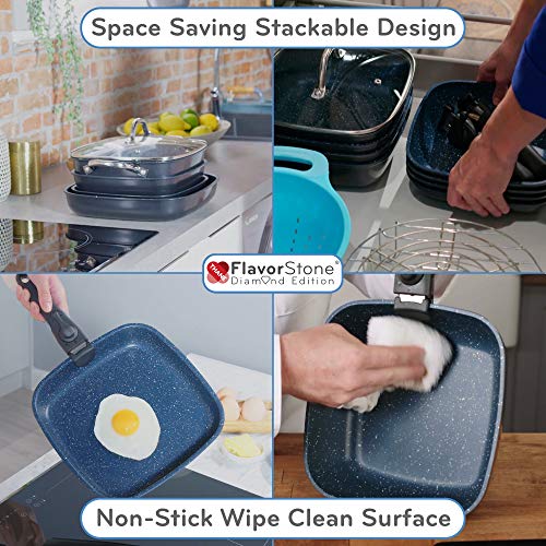 FlavorStone Diamond Non Stick Induction Frying Pan - 24cm Deep Pan (The Pan That Can) 4 Gallery Image FlavorStone Diamond Non Stick Induction Frying Pan - 24cm Deep Pan (The Pan That Can) 4 Gallery Image
