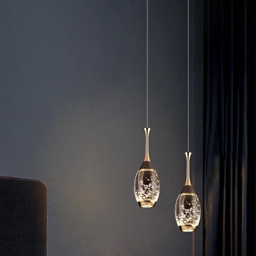 Nowoczesny cylindryczny styl cylindryczny LED lampa wisząca LED 2 światła, czarno-złoty mini żyrandol w stylu vintage, inspiracja z połowy wieku, do przedpokoju, e