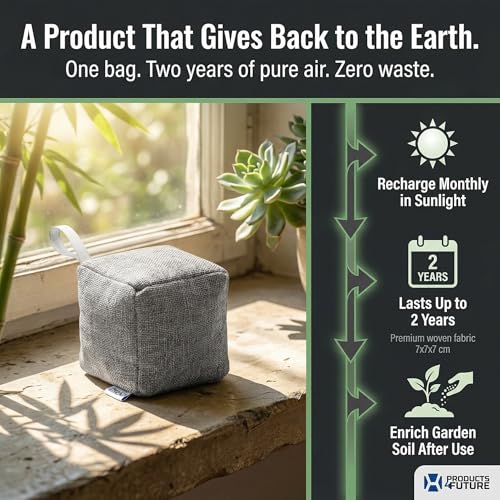 Image of 4 pack Naturally Activated Bamboo Charcoal Air Purifying Bags | Natural Home Deodorizer Bag | Charcoal Bag Odor Absorber For Pets | Odor Eliminator & Moisture Absorber Air Freshener Bag (100g Cube)