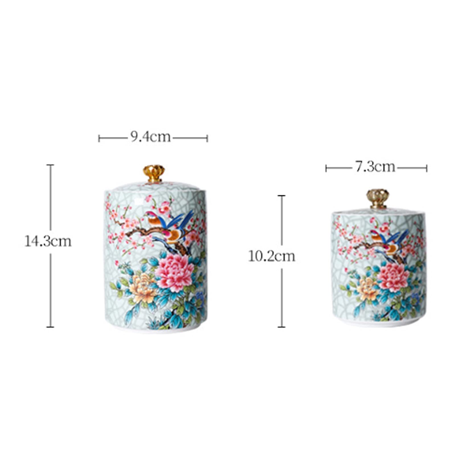Lata De Cerámica para Guardar Té, Juego De Té para Viajes En Casa, Latas Herméticas De Cerámica, Caja De Embalaje para Té Pu'Er, Lata De Té (7,3 X 10,2 Cm)