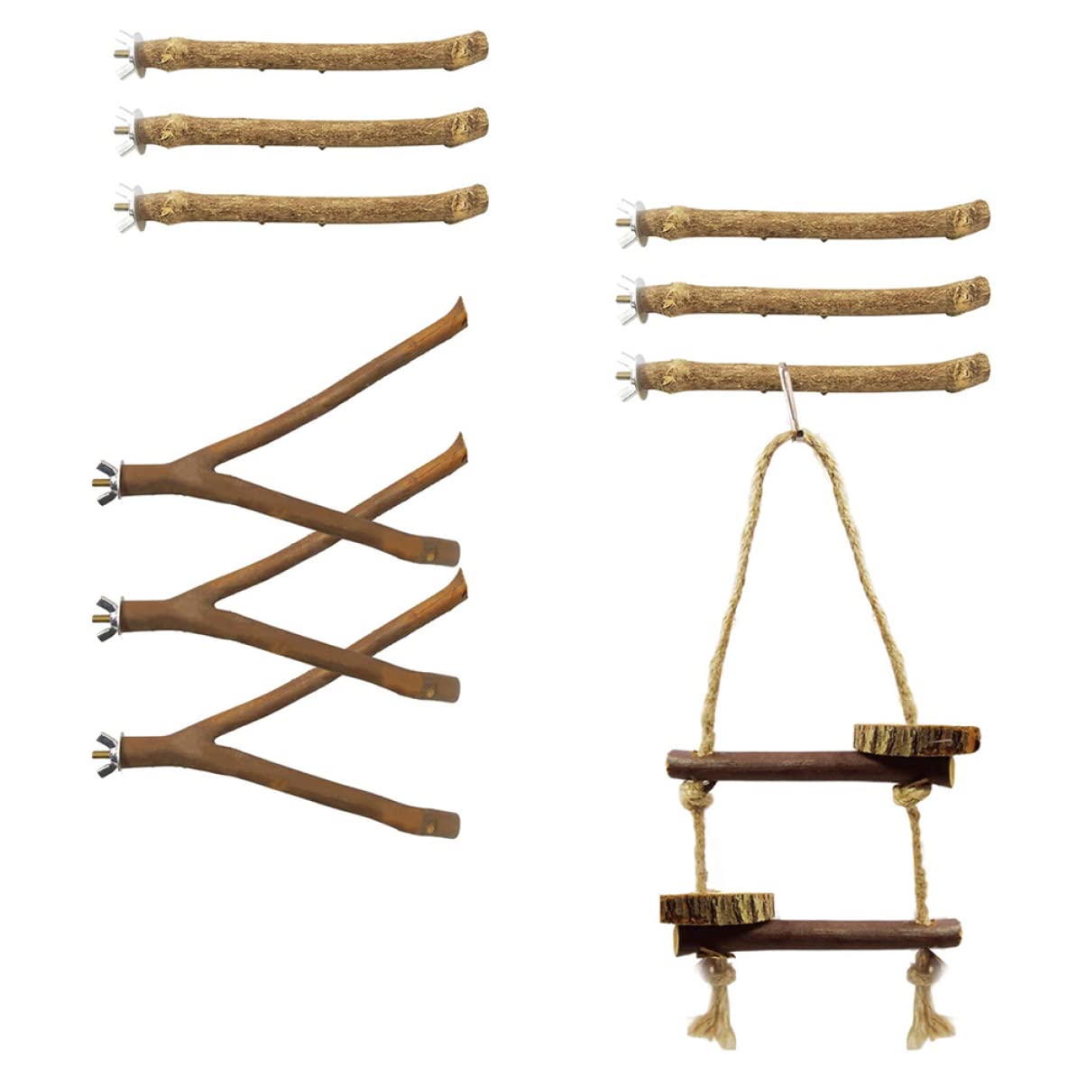 POPETPOP 30 Piezas Loro De Juguete Percha De Pájaro De Madera Juguetes De Pájaros Grandes Soporte para Jaula De Loros Puesto De Juego para Loros Percha De Paloma El Pájaro Xuan Feng