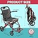 Generic Foldable Transport Wheelchairs for Adults, 18.5lbs Travel Wheelchair with 8
