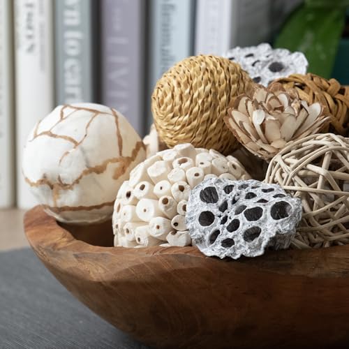 Image of ANDALUCA Large Decorative Vase Filler Bag with Orbs, Balls (Beige)