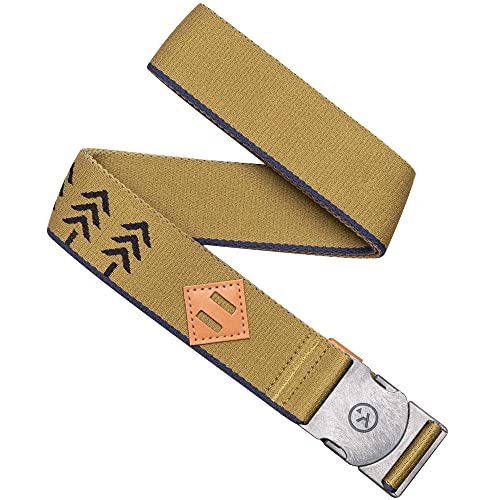 Arcade The Original Long Unisex Adventure Belt, Heavy Duty Elastic Webbing, Non-Metal Travel Friendly Buckle, Navy Green, Up to 50 inch Waist