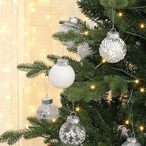 Garvee 30 Pcs Christmas Ball Ornaments, 2.36 Inch/6 Cm Shatterproof Christmas Tree Balls for Holiday Wedding Party Decoration, White