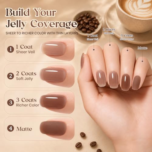Image of Beetles Brown Nude Fall Jelly Gel Nail Polish Set