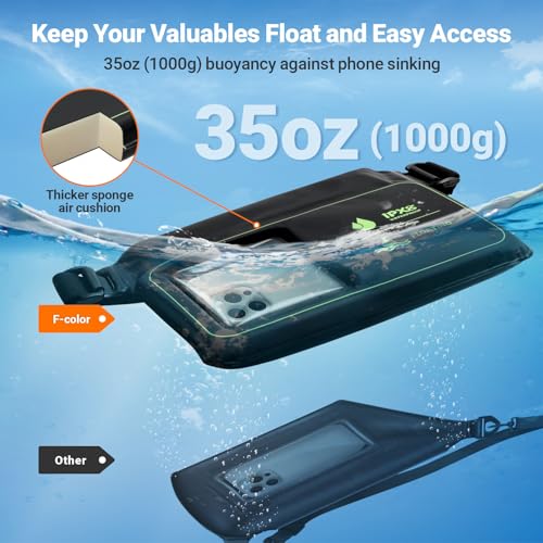 Image of F-color Waterproof Fanny Pack Floating - Waist Pouch with 35oz Buoyancy - Cruise Essentials Must Haves Waterproof Bag Keeps Phone Valuables Safe for Swimming Beach Kayaking Boating