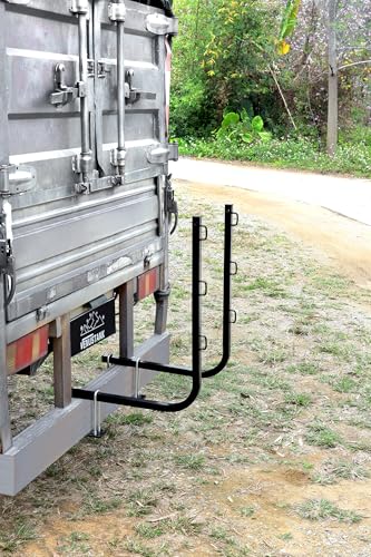 Image of RV Bumper Mount Tote Tank Holder Carrier Heavy Duty Steel Support with Straps