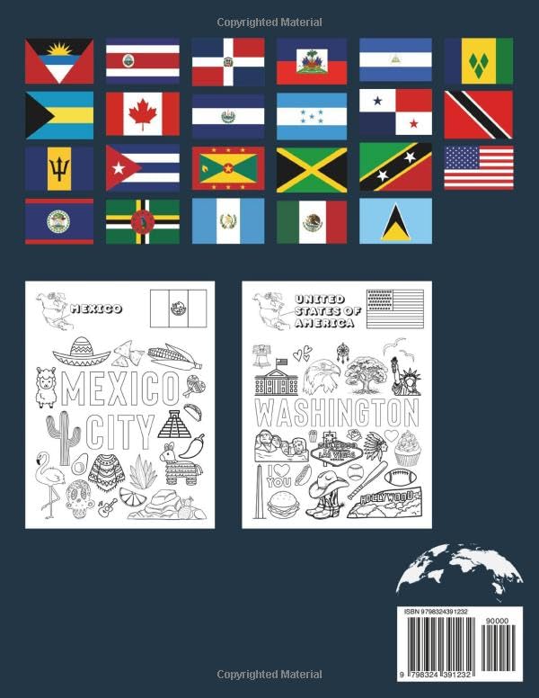 Colorful Adventures: North American Countries & Capitals Coloring Book: Explore, Learn, and Color the Landmarks of the Continent, Ages 6-18 - Image 2