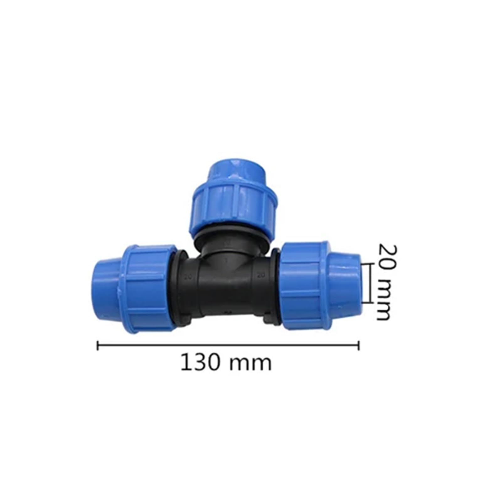 Conector de válvula divisora ​​de agua de grifo de 3 vías, 20/25/32 mm, for riego de jardín y granja, 1 unidad(20mm)
