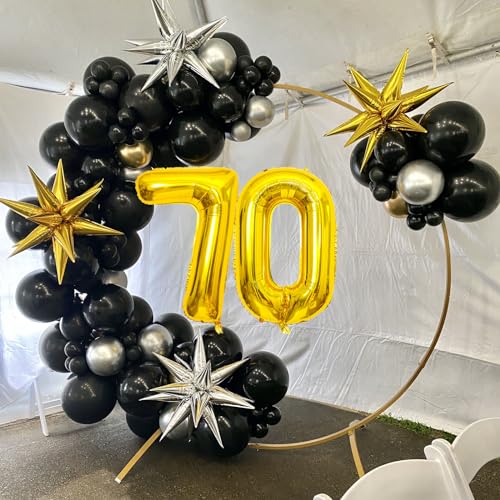 Image of Gold Number Balloons Birthday Balloons - Giant Gold Number 70 Balloon 40 inch, Numbers Balloon 10th Birthday Decorations, Gold Party Supplies for Women Men