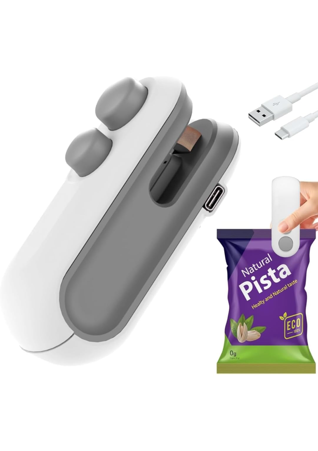 Portable Mini Sealing Machine, Handheld 2-in-1 Heat Sealer and Cutter, Rechargeable Battery, Food Storage Bag Sealer for Snacks, Chips, Fresh Storage, Plastic Bags - No Preheating Needed-image-47