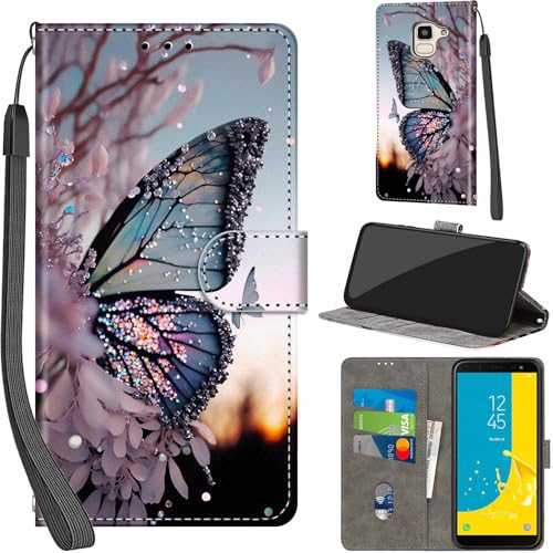 [Protezione magnetica e slot per carte] Adatto per custodie telefoniche Samsung Galaxy J6 2018, con 3 slot per carte e 1 scomparto per portafogli all'interno. Può conservare in modo sicuro carte di credito, biglietti da visita e contanti.
