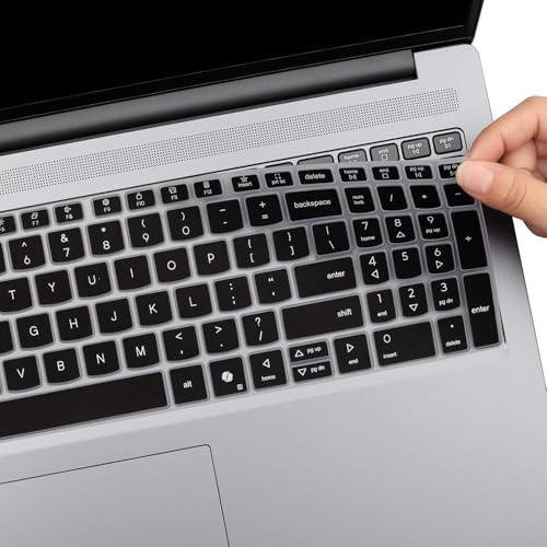 Image of Saco Laptop Keyboard Cover Compatible for 2025 Lenovo IdeaPad Slim 3 15IRH10 15Q8X10 Model 83K100C6IN, 83K100CGIN, 83K100CJIN Series 15.3 Inch Laptop, Silicone Black