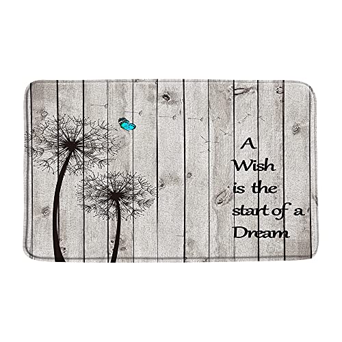 Rustikale Pusteblume Badematte Grau Holz Plank Inspirierende Zitate Western Farmhouse Scheunentür...