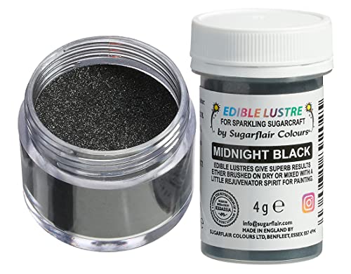 Sugarflair Edible Lustre Midnight Blue - Colorante Alimentario, Polvo Brillante Comestible para Tartas, Pasteles, Cupcakes, Magdalenas, Chocolate, Pastelería, Helados, Postres, Cócteles - 4g