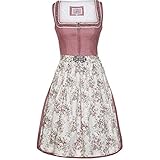 MarJo Dirndl Hanadi Altrosa/Creme | 58er Rocklänge | Blumenschürze | klassicher Stil | Schürze mit Schnalle (36)