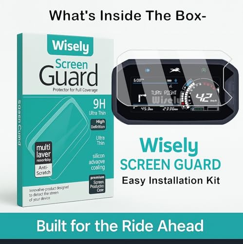 Image of Wisely Premium Screen Guard for New TVS JUPITER 125 DT SXC 2025 Scooter TFT Display Digital Meter Protector Instrument Cluster Accessory, Easy installation kit, HD Clear, Full Cover