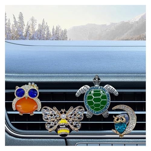 Image of 3PCS Bling Bee Car Dashboard Air Vent Trim Clips, Crystal Rhinestone Vent Clips, Car Aromatherapy Diffuser Decoration Clip, Auto Interior Accessories for Women (4PCS)