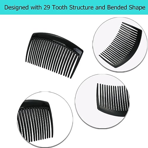 8 Peines French Twist para cabello fino, negro miniatura 4
