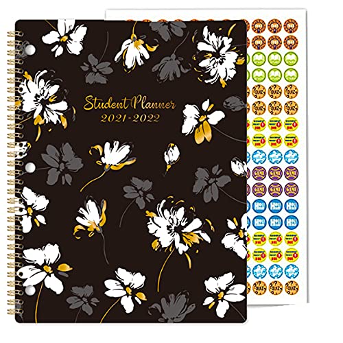 2021-2022 Student Planner - Student Planner for Academic Year 2021-2022 with Stickers, Academic Weekly & Monthly Student Planner, 9" x 10", July 2021 - June 2022, Flexible Cover with Printed Tabs