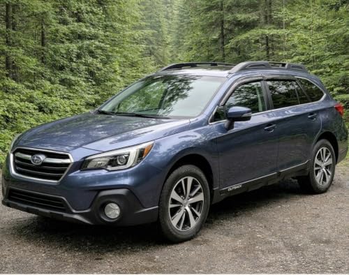 Image of 2015-2019 Tape-On Rain Guards for Subaru Outback Side Window Visor Deflectors, Durable Tinted Vent Shades 2016 2017 2018