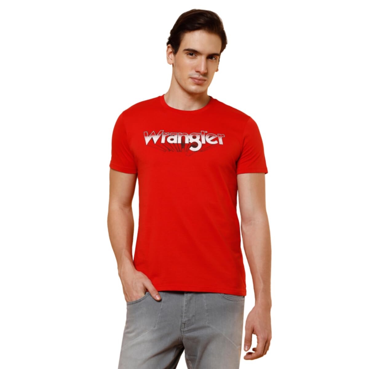 Wrangler Men's Logo Red Crew Neck T-Shirt