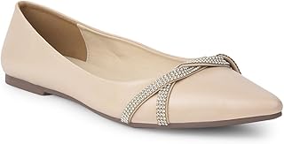 bata Women's Pointed Toe Flat Ballerina - Off White (7Uk)-picture-16