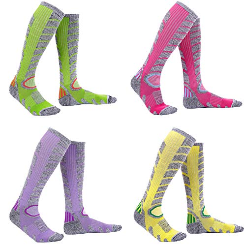 Womens Ski Socks Long Style Below Knee High Warm Padded Snowboard Socks 4