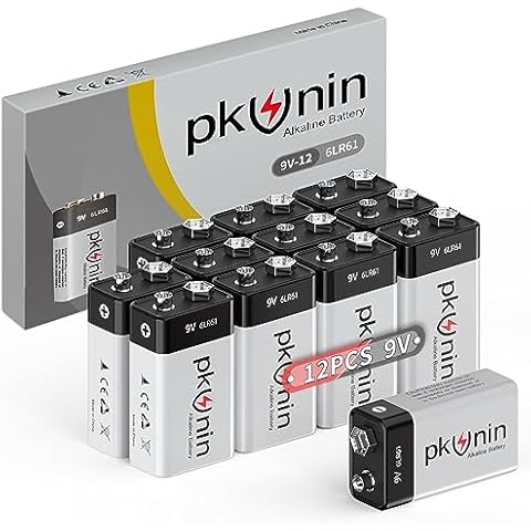 Ocvrszsw 9V Batteries Alkaline 9 Volt Battery 12 Pack Square Smoke Alarm Batteries, Long-Lasting 9V Battery for Smoke Detector, 10-Year Shelf Life Cover