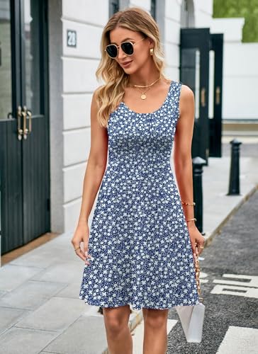 Image of Herou Summer Beach Dresses for Women A Line Sleeveless Tank Dress | Casual,Scoop Neck,Soft,Knee Length,Breathable