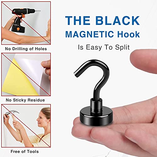 Image of LOVIMAG Magnetic Hooks, Cruise Essentials 2026, 12 Pack-30LBS | Heavy Duty Strong Magnet Hook for Cruise Cabin, Refrigerator Fridge, Ship, Classroom, Kitchen Grills, Black