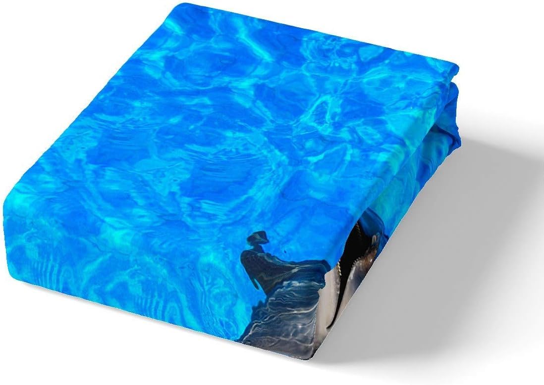 Homemissing Cute Dolphin Duvet Cover Ocean Marine Double Size Bedding Set Sea Creatures Comforter Cover for Boys Girls Children Lovely Hawaiian Sealife Bedspread With 2 Pillow Case - Image 3