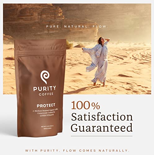 Purity Coffee Protect Highest Antioxidant Light-Medium Roast - Usda Certified Organic Specialty Grade Arabica Whole Bean Coffee - Third Party Tested For Mold, Mycotoxins, Pesticides - 12 Oz Bag #TOP5