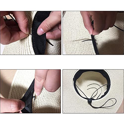 ccHuDE 5 peças flexível removível alça de cordão de queixo para chapéu à prova de vento clipes de al