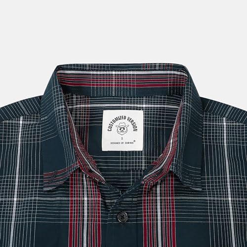 Image of Dubinik Mens Short Sleeve Button Down Shirts Soft Breathable Summer Vintage Regular Fit Lightweight Men's Casual Shirt