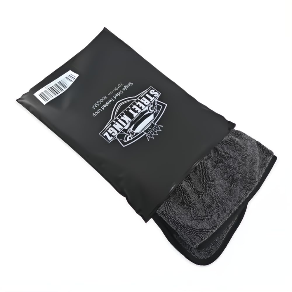 JD Brands Street Kingz Single Sided Car Drying Towel | 800gsm Twisted Loop Technology | XXL 90x70cm | Premium Quality Microfibre For Car Enthusiasts