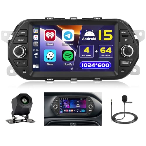 Hikity 5G WiFi 4+64G Android Autoradio pour Fiat Tipo Fiat Egea 2015-2017 Wireless Carplay, 7 Pouces IPS écran Tactile pour Voiture avec Android Auto GPS...