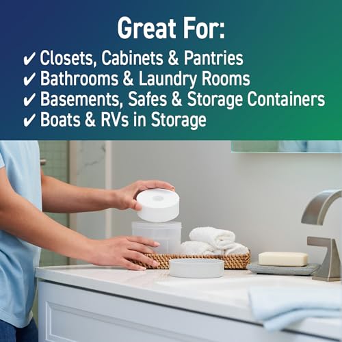 Image of Concrobium Moisture Grabbers Refillable Container, Fragrance Free, Moisture Absorber for Closets, Basements and Bathrooms, Helps Reduce Dampness and Musty Odors, Reusable Design