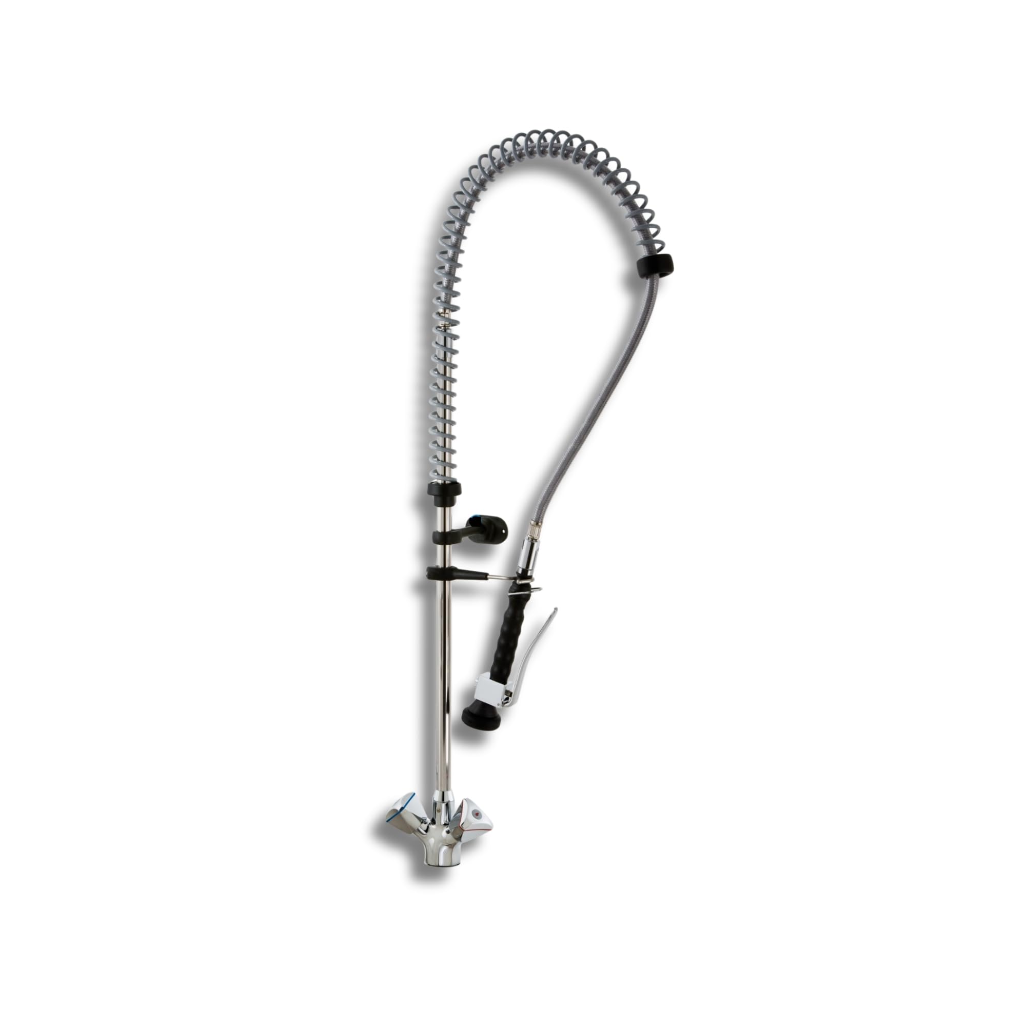 Geschirrwaschbrause für Gastro Küchen - 120 cm Höhe - AISI 304 Edelstahllegierung - Lochbohrung 29mm - biegsamer Wasserhahn Armaturen Gastronomie Wand Armatur