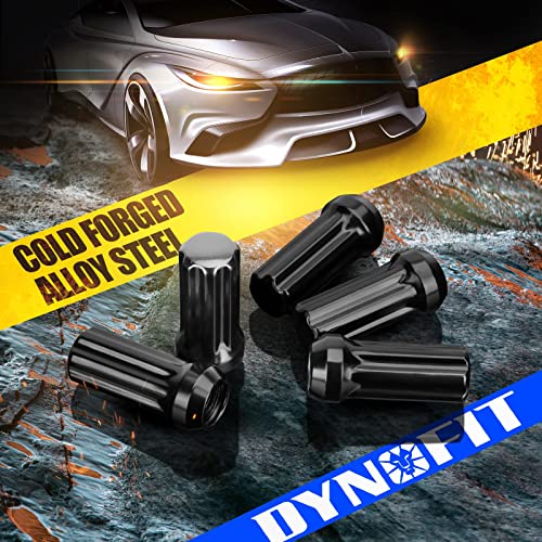 image for DYNOFIT 14mmx1.5 Wheel Lug Nuts, 32x Black M14x1.5 Lug Nut,Conical/Con