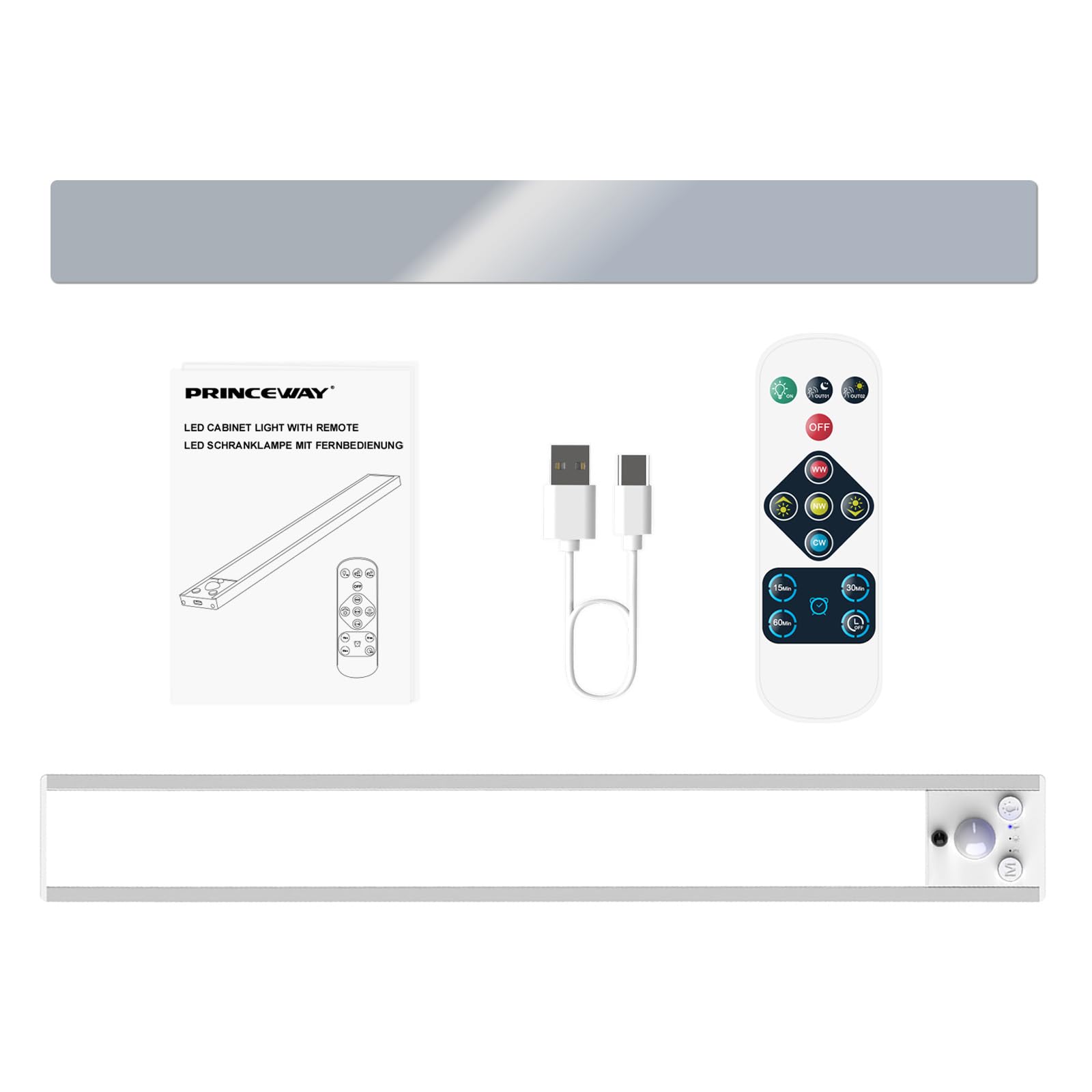 PRINCEWAY Rechargeable LED Under Cabinet Light - Image 2