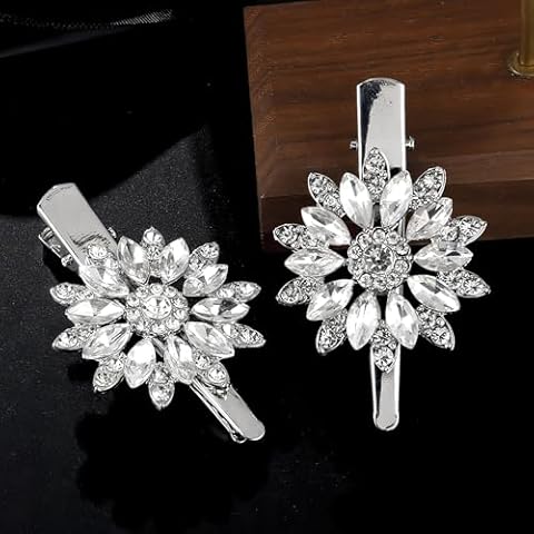 XOKL Crystal Floral Hair Clips for Women Cover